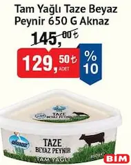 AKNAZ TAM YAĞLI TAZE BEYAZ PEYNİR 650 G